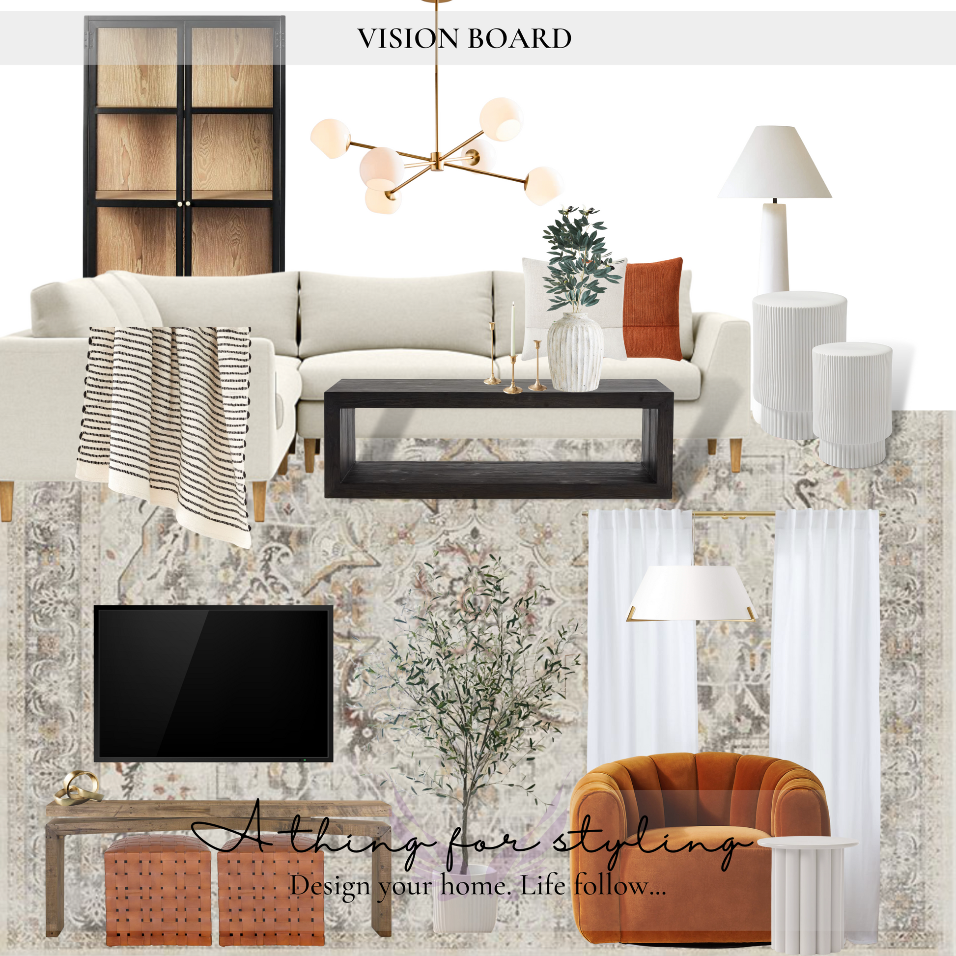 Simple Gold and Gray Modern Vision Board Creator – La Design Boutique